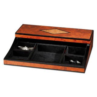 Ragar Maple Burl Wood Diamond Design Valet Box