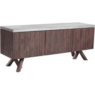 Sunpan MIXT Warwick Grey Rectangular Stone top Dining Table