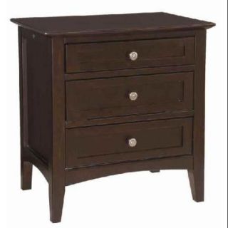 Kensington Liv360 3 Drawer Nightstand in Java Finish