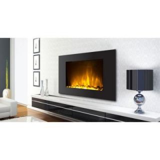 Warm House Oslo 35 in. Wall Mount Electric Fireplace with Color Changing Flame in Black OWF 10303