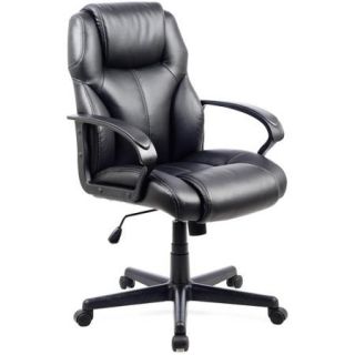CorLiving WHL 203 C Leatherette Managerial Office Chair, Black
