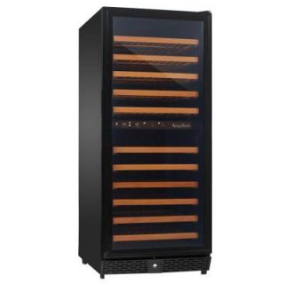 KingsBottle 24 in. 120 Bottle Dual Zone Wine Cooler in Black KBU 120D BP