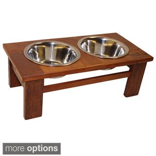 Malibu Solid Wood Pet Bowl Feeder with Storage Drawer   16045487