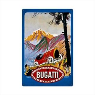 Past Time Signs JG089 Bugatti Red Automotive Metal Sign