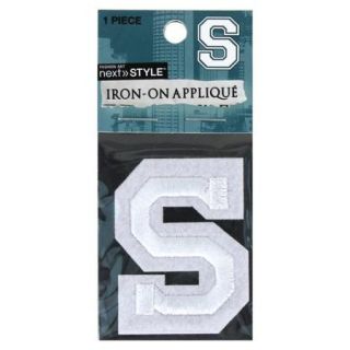 Next Style Single Embroidery Letter, "S", White