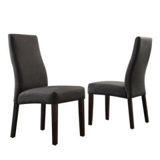 HomeSullivan Everit Wave Back Fabric Dining Chair in Charcoal (Set of 2) 40E595C DGF2PC