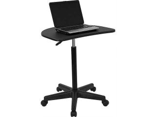Flash Furniture NAN JN 2792 GG Height Adjustable Mobile Laptop Computer Desk with Black Top