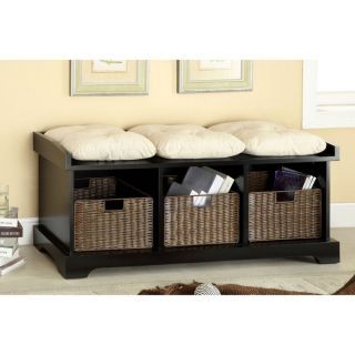 Furniture of America Laurissa Modern 3 Basket Storage Bench   16385323
