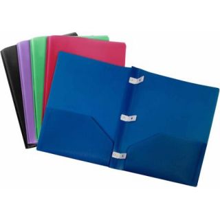 Storex Thicker Poly 2 Pocket Folder with Plastic Prongs