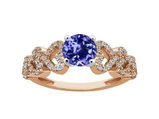 1.62 Ct Round Blue Tanzanite 18K Rose Gold Ring