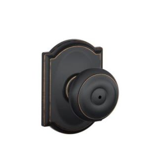 Schlage Camelot Collection Georgian Aged Bronze Bed and Bath Knob F40 GEO 716 CAM