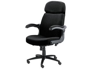 Mayline 6446AG2113 Big & Tall Executive Pivot Arm Chair, Acrylic/Poly Blend Fabric, Black