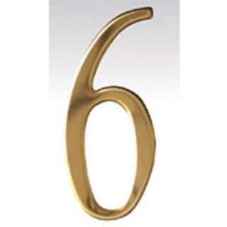 Mailbox Accessories BR2 6 Brass Address Numbers Size   2, Number   6 Brass