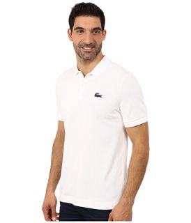 Lacoste LVe Short Sleeve Stretch Pique Croc Polo White/Inkwell Blue