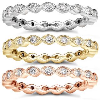 Annello 14k Gold 1/3ct TDW Stackable Diamond Eternity Ring (H I, I1 I2