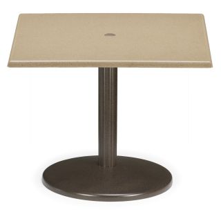 Telescope Casual 36 in. Square Werzalit Spun Pedestal Table with Hole and Support   Patio Dining Tables