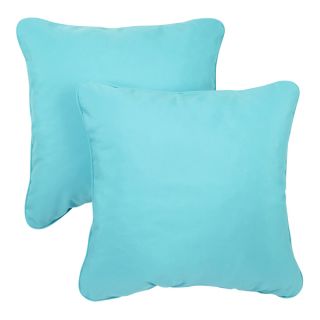 Aruba Blue Corded Indoor/ Outdoor Square Throw Pillows with Sunbrella