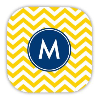 Chevron Single Initial Hard Back Coaster by Boatman Geller