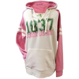 John Deere Ladies 1837 V Neck Raglan Hooded Sweatshirt in Pink   X Large 23655290MP06