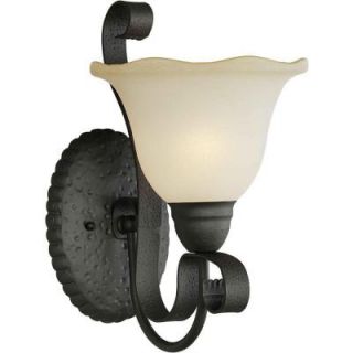 Illumine 1 Light Wall Sconce Natural Iron Finish Shaded Umber Glass DISCONTINUED CLI FRT2443 01 11