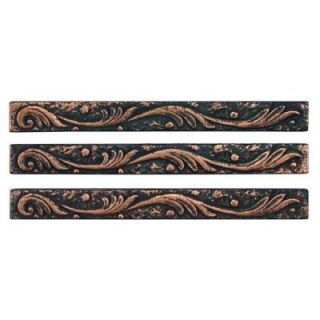 Merola Tile Baroque Copper Scroll Stick 5/8 in. x 6 in. Resin Wall Trim Tile (3  Pack) WITBCSST