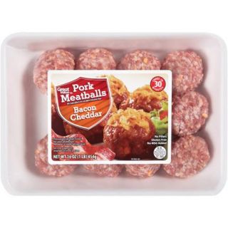 Great Value Bacon Cheddar Pork Meatballs, 16 oz