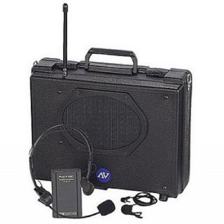 Amplivox Wireless Audio Portable Buddy Professional Group Broadcast PA System with Wireless Lapel & Headset