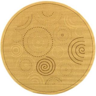 Safavieh Courtyard Natural/Brown 5 ft. 3 in. x 5 ft. 3 in. Round Indoor/Outdoor Area Rug CY1906 3001 5R