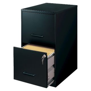 HIRSH Black Vertical 2 Drawer Filing Cabinet Metal