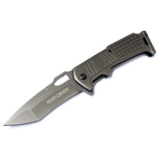 Defender Extreme 8 inch Grey Folding Spring Assisted Knife with Belt