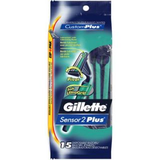 Gillette Sensor2 Plus Pivot Men's Disposable Razors, 15 count