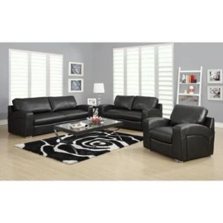 Black Bonded Leather / Match Sofa