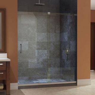 DreamLine Mirage 36 in. x 60 in. x 74.75 in. Semi Framed Sliding Shower Door in Brushed Nickel and Center Drain White Acrylic Base DL 6444C 04CL