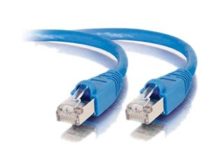 C2G 27750 10 ft. Cat 6A Blue Shielded Cat6a 600MHz Shielded Snagless M M Patch Cable   Blue