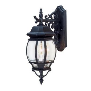 Bel Air Lighting Filigree 3 Light Outdoor Black Coach Lantern with Clear Glass 4054 BK
