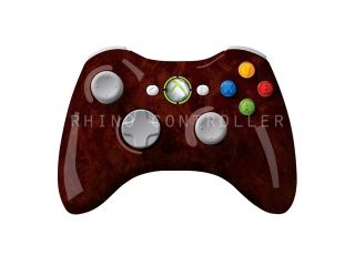 XBOX 360 controller Wireless Glossy WTP 388 Dark Burl Custom Painted  Without Mods