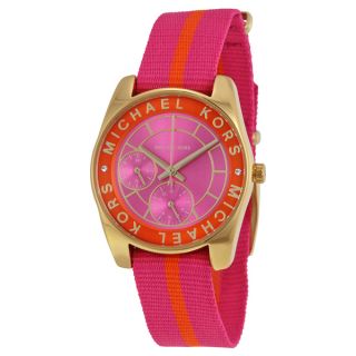 Michael Kors Womens MK2401 Ryland Chronograph Pink Nylon Watch