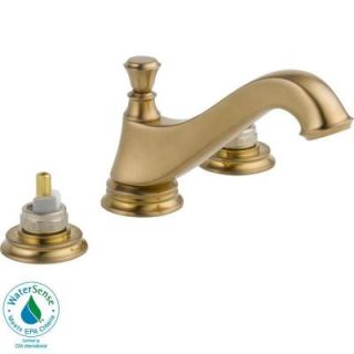 Delta Cassidy 8 in. Widespread 2 Handle Low Arc Bathroom Faucet in Champagne Bronze Less Handles 3595LF CZMPU LHP