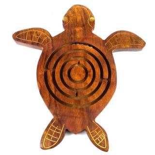 Handmade Wooden Labyrinth   Sea Turtle (India)