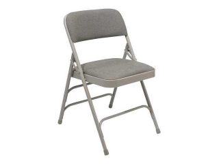 NATIONAL PUBLIC SEATING 2302 Folding Chair, Gray, 183/4 In., PK4