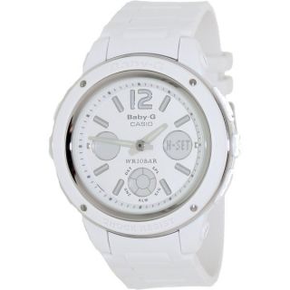 Casio Womens Baby G BGA150 7B White Resin Quartz Watch with Digital
