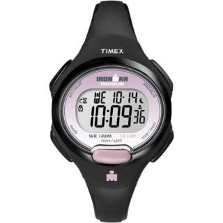 Timex Womens T5K522 Ironman Traditional 10 Lap Black/Pink Watch