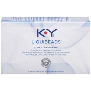 K Y BRAND Vaginal Moisturizer Liquibeads Long Lasting OVULE Inserts&Disp App. 6 ct.