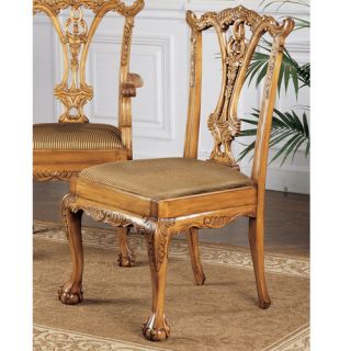 Design Toscano English Chippendale Fabric Side Chair