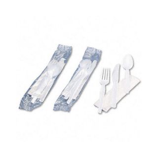 Dixie Wrapped Tableware/Napkin Packet, Plastic Utensil Set with Napkin, 250/Carton
