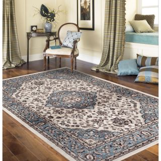 Traditional Oriental Medallion Design Blue 7 ft. 10 in. x 10 ft. 2 in