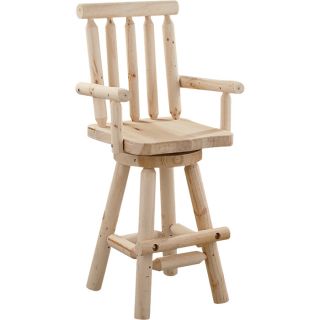 Stonegate Designs Fir Wood Log Swivel Bar Stool  Chairs