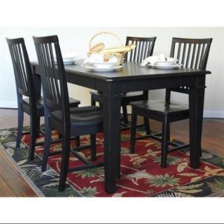 5 Pc. Dining Table & Hudson Chairs Set in Antique Black Finish