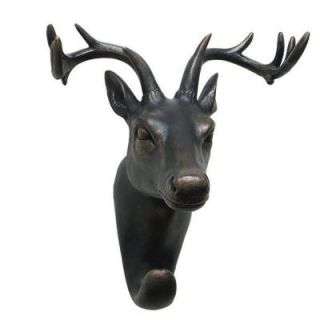 Home Decorators Collection Deer Head 9.5 in. H x 8 in. W Resin Black Wall Hook 6734700210