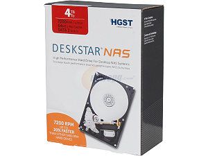 Open Box HGST Deskstar NAS H3IKNAS40003272SN (0S03664) 4TB 7200 RPM 64MB Cache SATA 6.0Gb/s 3.5" High Performance Hard Drive for Desktop NAS Systems Retail Kit